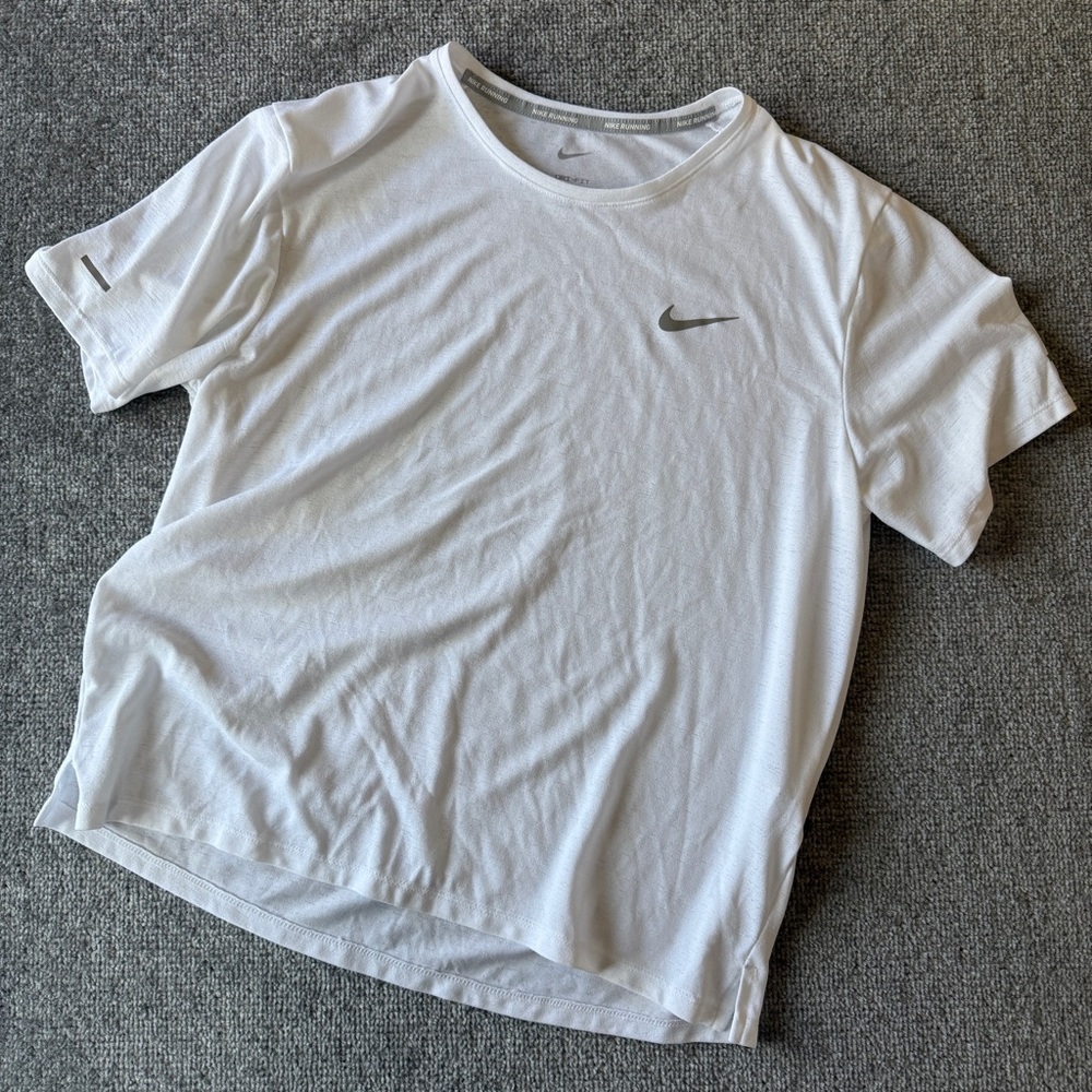 Nike Women's Miler Dri-Fit White Athletic Running Top Size Medium
